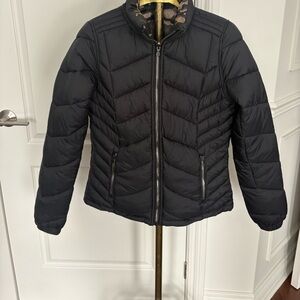 Reversible puffy jacket black / camo